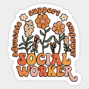 Floral Social Worker Funny Social Worker Day Sticker